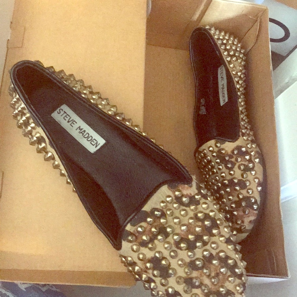 Studly Steve Madden leopard flats worn twice
